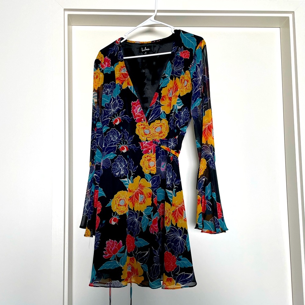 Lulus Floral Print Wrap Dress